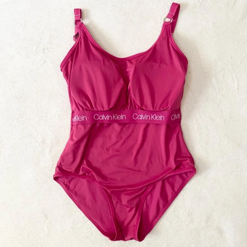 Calvin Klein‎ Starburst One-Piece Swimsuit Pink